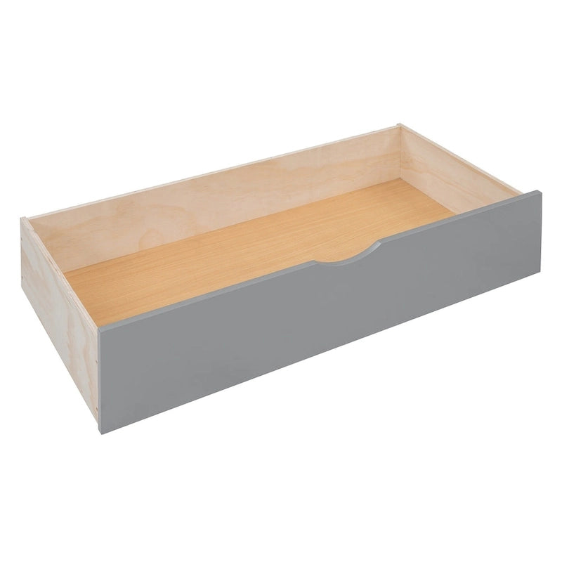 Lit de repos moderne en bois pleine grandeur avec cadre de lit plateforme, rangement tout-en-un, 2 tiroirs et étagère