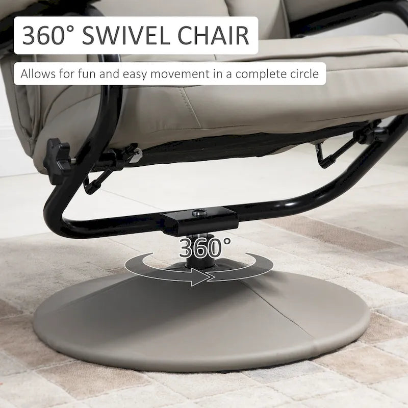Fauteuil inclinable pivotant dossier haut avec ottoman, 30 po