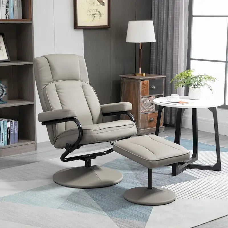 Fauteuil inclinable pivotant dossier haut avec ottoman, 30 po