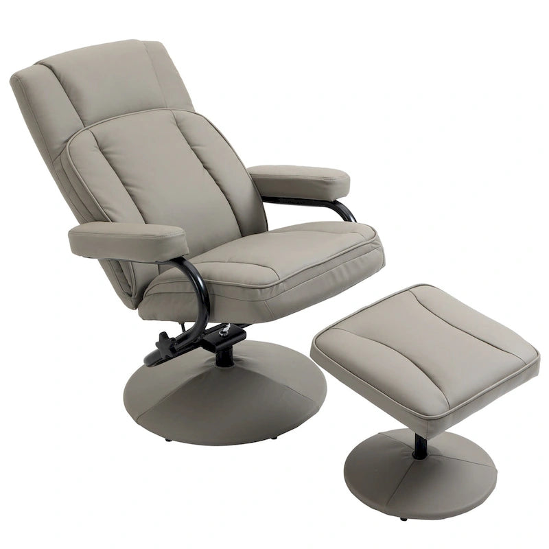 Fauteuil inclinable pivotant dossier haut avec ottoman, 30 po