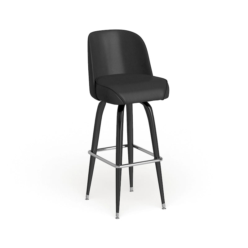 Lot de 2 tabourets de bar en métal avec siège baquet pivotant en vinyle et repose-pieds - 47P x 47L x 108H cm