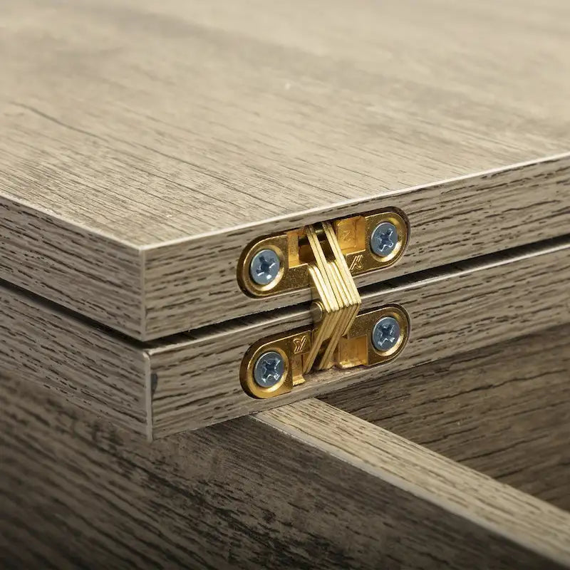 Table de chevet/bout de canapé style ferme avec plateau relevable, tiroir, 2 prises secteur et 2 ports USB