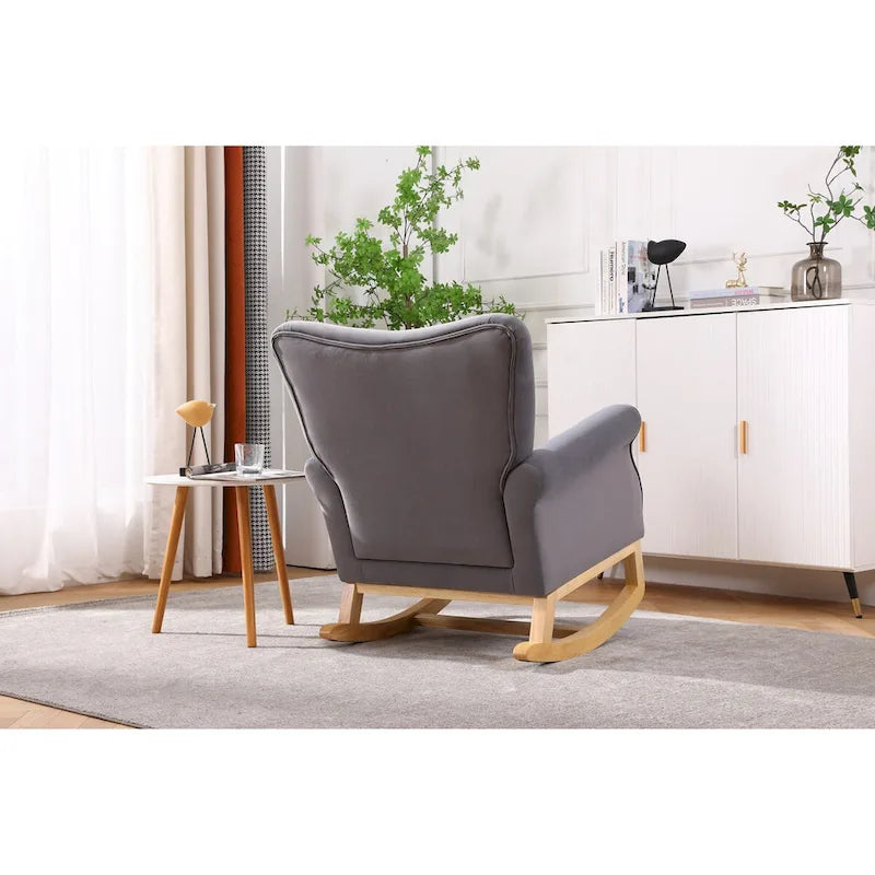 Fauteuil à bascule, Fauteuil d'appoint rembourré pour chambre de bébé, salon, petit fauteuil à bascule contemporain, fauteuil à accoudoirs rembourré pour enfants