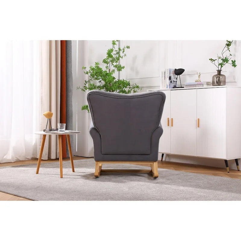 Fauteuil à bascule, Fauteuil d'appoint rembourré pour chambre de bébé, salon, petit fauteuil à bascule contemporain, fauteuil à accoudoirs rembourré pour enfants