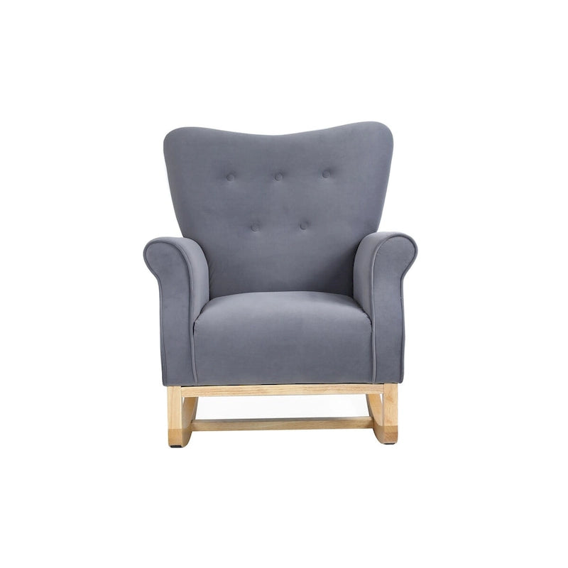 Fauteuil à bascule, Fauteuil d'appoint rembourré pour chambre de bébé, salon, petit fauteuil à bascule contemporain, fauteuil à accoudoirs rembourré pour enfants