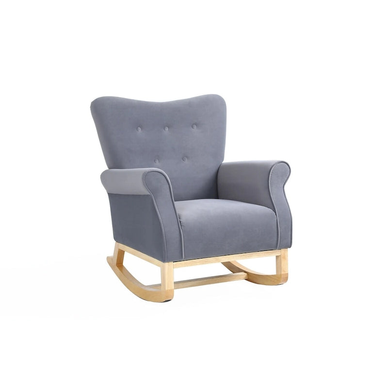 Fauteuil à bascule, Fauteuil d'appoint rembourré pour chambre de bébé, salon, petit fauteuil à bascule contemporain, fauteuil à accoudoirs rembourré pour enfants