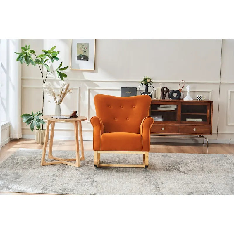 Fauteuil à bascule, Fauteuil d'appoint rembourré pour chambre de bébé, salon, petit fauteuil à bascule contemporain, fauteuil à accoudoirs rembourré pour enfants