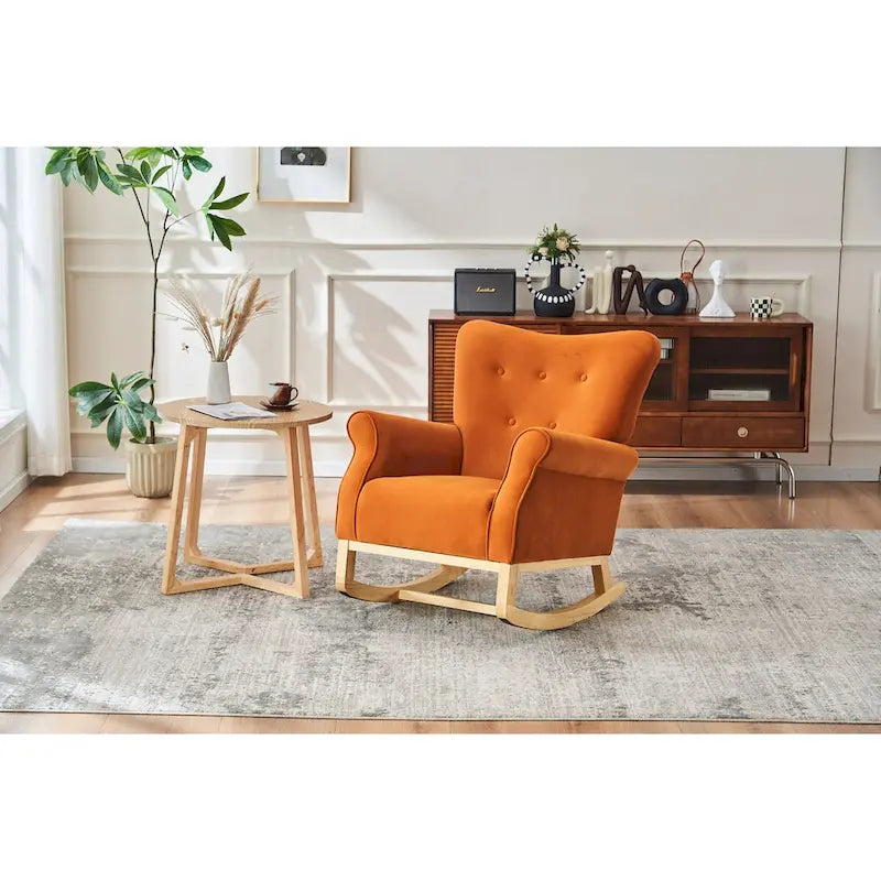 Fauteuil à bascule, Fauteuil d'appoint rembourré pour chambre de bébé, salon, petit fauteuil à bascule contemporain, fauteuil à accoudoirs rembourré pour enfants
