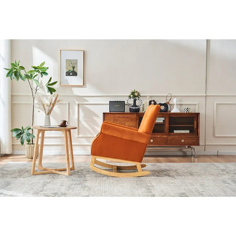 Fauteuil à bascule, Fauteuil d'appoint rembourré pour chambre de bébé, salon, petit fauteuil à bascule contemporain, fauteuil à accoudoirs rembourré pour enfants