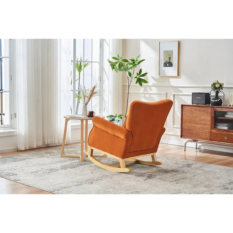 Fauteuil à bascule, Fauteuil d'appoint rembourré pour chambre de bébé, salon, petit fauteuil à bascule contemporain, fauteuil à accoudoirs rembourré pour enfants