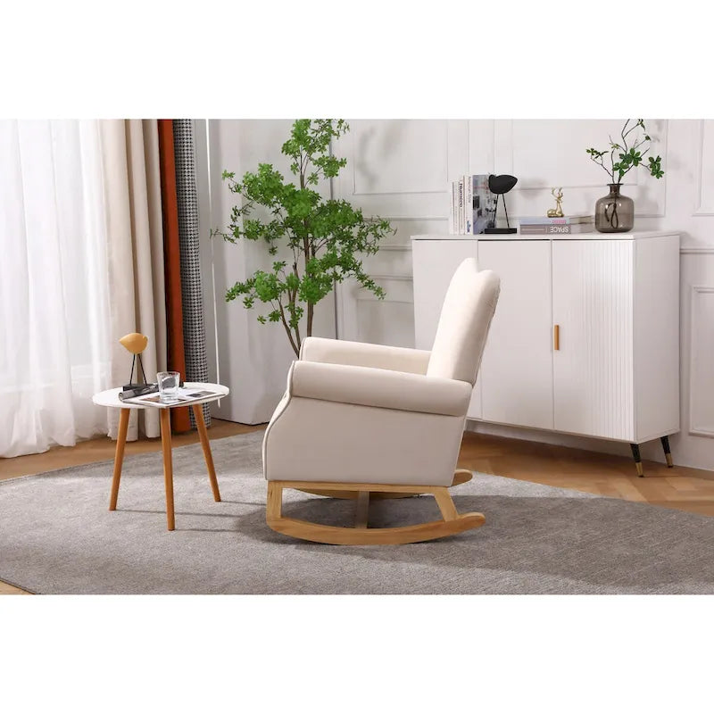 Fauteuil à bascule, Fauteuil d'appoint rembourré pour chambre de bébé, salon, petit fauteuil à bascule contemporain, fauteuil à accoudoirs rembourré pour enfants