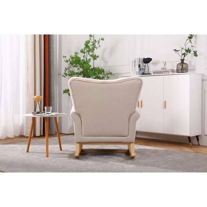 Fauteuil à bascule, Fauteuil d'appoint rembourré pour chambre de bébé, salon, petit fauteuil à bascule contemporain, fauteuil à accoudoirs rembourré pour enfants