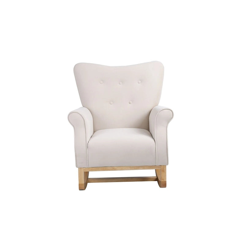 Fauteuil à bascule, Fauteuil d'appoint rembourré pour chambre de bébé, salon, petit fauteuil à bascule contemporain, fauteuil à accoudoirs rembourré pour enfants