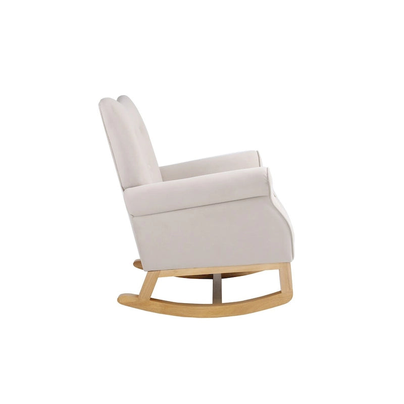 Fauteuil à bascule, Fauteuil d'appoint rembourré pour chambre de bébé, salon, petit fauteuil à bascule contemporain, fauteuil à accoudoirs rembourré pour enfants